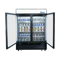 product of Atosa USA MCF8721ES 54" 2 Section Glass Door Freezer Merchandiser in Black, 43.8 cu. ft.