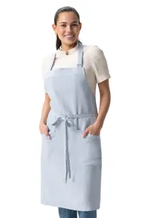 product of Chef Works ABN13-BZE-0 Bib Apron – Blue, 20.5"W x 34"D, 6.7oz, 55% Hemp 45% Tencel, Neck Strap, 2 Pockets