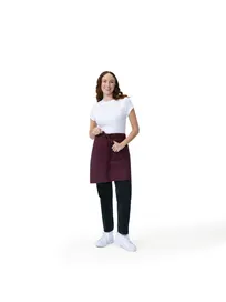 product of Chef Works AHS02-MER-0 Waist Apron – 36" x 22" Merlot Canvas 80% Recycled Polyester/20% Cotton Straps