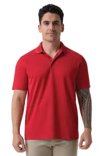 product of Chef Works Z650-RED-2XL Cook's Shirt – Men’s 2XL Red Polo, 100% Polyester, Straight Hem, Side Slits