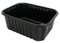 product of Invacus BLACK PP TRAY PSW-19157 Tray, 46.5 oz, 7.9"x6.1"x2.75", Black Polypropylene, Safe - 36/Case