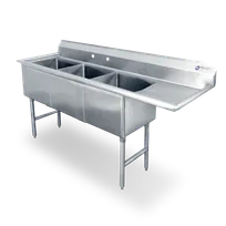 product of Steel Works SWS3C151512-15R-318 (3) Three Compartment Sink