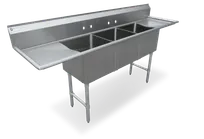 product of Steel Works SWS3C242414-24LR-316 (3) Three Compartment Sink