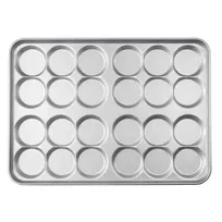 product of TableCraft 13524 - 26" x 18.75" x 1.5" Hamburger Bun Pan, 24 Moulds, Aluminized Steel
