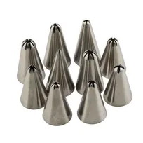 product of TableCraft Products 13554 - Closed Star Stainless Steel Tube Tips, 0.75"W x 0.75"D x 1.25"H, Set
