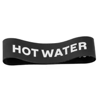 product of TableCraft 13697 Beverage Sign - 5"W x 5"D x 2"H Black Silicone HOT WATER Band