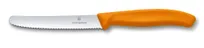 product of Victorinox 6.7836.L119-X3 Tomato Knife, 4.3" Wavy Orange Handle, Plastic, 4" Length - 1/Box