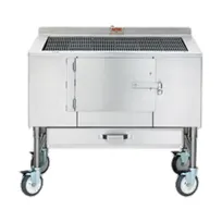 product of Aztec Grill ST-42 42" Cast Iron Wood Burning Charbroiler, Free Standing / Wood Fired