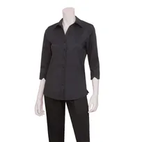 product of Chef Works WA34-BLK-M - Women's Finesse 3/4 Sleeve Dress Shirt, Medium, Black, Poly/Cotton, Fit