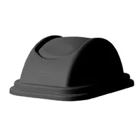 product of Rubbermaid FG306600BLA Wastebasket, 15"W x 10-7/8"D x 6"H, Black, Untouchable® Top, Swing‑Top, Plastic