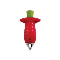 product of Taylor Precision 102-138-005 Strawberry Huller, Handheld Push‑Button, Red/Green, Stainless Blades
