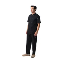 product of Chef Works CBN03-BLK-M Men's Short Sleeve Chef Coat, 65% Poly/35% Cotton, Black, Medium