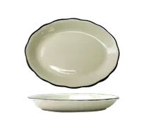 product of International Tableware SY-12 Platter 9-7/8" x 7-1/4" Scalloped Edge Microwave Safe - 1 Dozen