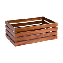 product of APS Germany APS 11721 Superbox GN 1/1 Crate, 13"5 x 21"7 x 7"8, Acacia Wood Brown, Non-Slip - 1/Case