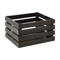 product of APS Germany APS 11724 - GN 1/2 Crate, 11"1/8 x 13"3/4 x 7"7/8 in, Acacia Wood Black Non-Slip - 1/Case