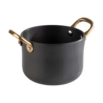 product of APS Germany APS 40740 - 20.2 oz Serving Pot, 4.5" Dia x 3.125" H, Grey Aluminum Finish - 1/Case