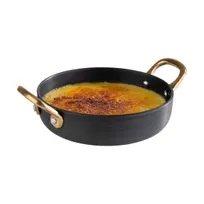 product of APS Germany APS 40741 Serving Pot, 10.2 oz (5-1/4" Dia x 1⅜" H), Round Hammered Grey Aluminum - 1/Case