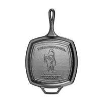 product of Lodge L8SGPYW Yellowstone 10-1/2"x2-5/8" Square Cast Iron Grill Pan, Induction Ready, Cowboy Design