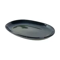 product of Select Concept 01-757-1-144 Oval Stoneware Platter, 11" W x 15" D x 1.9" H, Blue China Dinnerware