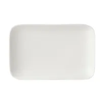 product of Mikasa 5292242 BISTRO Rectangular Platter, 8.19" W x 5" D x 0.91" H, White Porcelain, Rolled Edge