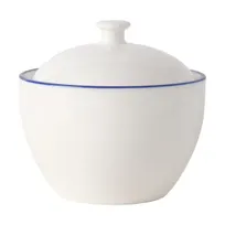 product of Mikasa 5297195 Bistro Sugar Pot, 4.1" Vitrified Porcelain, Blue, Dishwasher, Microwave, Freezer Safe