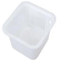 product of AllPoints 1171600 Floor Drain Strainer, 6½" W x 3" H Plastic Basket, White, Open‑Side, Dishwasher Safe