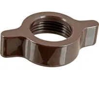 product of AllPoints 1901412 Beverage Dispenser Faucet Wing Nut, Brown, 1/4" Thread, Steel Construction
