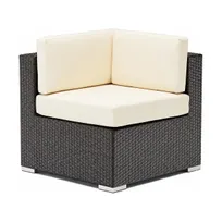 product of G & A 8503 Scopello Outdoor/Indoor Corner Section, Aluminum Frame, Espresso Resin Wicker, Cushions