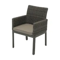 product of Plantation Prestige 8561100-0240432 Santa Cruz Outdoor Dining Chair, Greystone Wicker