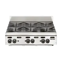 product of Vulcan VHP636 36" Countertop Gas Hotplate with (6) Burners, Infinite Controls, 180.000 BTU