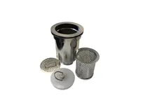 product of Grease Guardian ST1 MINI INSINK FILTER - 12" Steel Strainer, Sleeve, 3.5" & 2" Outlets, 5.75" H
