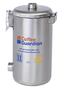 product of Grease Guardian ST2 MINI Coffee Filter, 14" Steel, 1.8+ lb Capacity, 3/4" Pipe Couplings