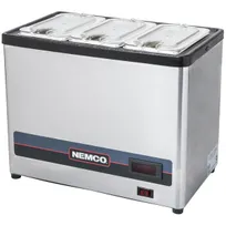 product of Nemco 9020-3 Cold Condiment Chiller, 3-Section Stainless Steel, Digital Thermometer, 120V NSF
