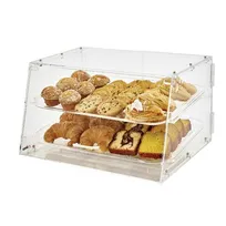 product of Winco ADC-2 Countertop Pastry Display Case 21"x18"x12" Acrylic Slant Self‑Service Rear Door - Set