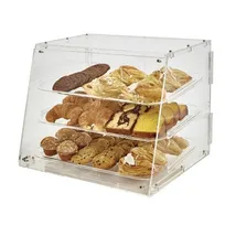 product of Winco ADC-3 Pastry Case 21" x 18" x 16-1/2" Rear Door, Slanted, Acrylic, 3 x 12" x 18" Trays - Set