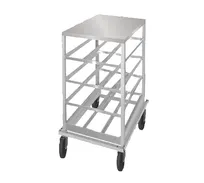 product of Advance Tabco CRSS10-72 Half Size Aluminum Mobile Can Rack with Stainless Steel Top, 72 Cans Size #10 Capacity