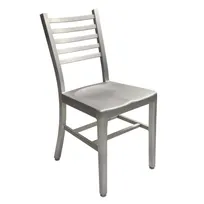 product of AAA Furniture Wholesale 805A Aluminum Outdoor Side Chair with Ladder Back, Brushed Finish, Quick Ship