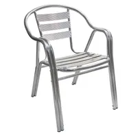 product of AAA Furniture Wholesale AL-C/AL Aluminum Outdoor Arm Chair with Ladder Back & Seat, Aluminum Frame