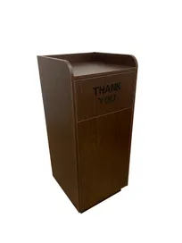 product of AAA Furniture TRASH RECEPTACLE/WALNUT - 36 Gal Can, Wood Laminate, 20-1/4"W x 20"D x 47"H, Door