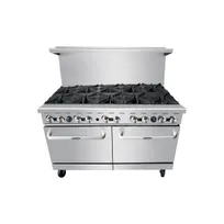 product of Atosa USA AGR-10B-LP 60" Liquid Propane Gas Restaurant Range w/ (10) Open Burners, 374.000 BTU
