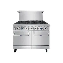 product of Atosa USA AGR-8B-NG 48" Gas Restaurant Range w/ (8) Open Burners & (2) Ovens, 304.000 BTU