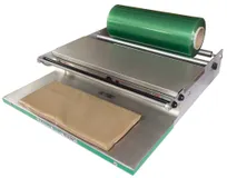 product of Alfa International 700ES Tabletop Heat Seal Wrapper, 1‑Roll Unit, Solid Film Cutoff, Aluminum/Steel 16 A 115 V
