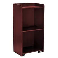 product of Alpine Industries ADI661-07-MA Mobile Hostess Stand with Wheels, Mahogany Finish, 1 Shelf