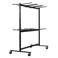 product of Alpine Industries ADI690-03 Folding Chair Cart, 2 Tier, 4 Casters, Heavy Duty