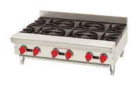 product of American Range ARSHP-36-6 36" Countertop Gas Hotplates w/ (6) Burners, 30" Depth, 192.000 BTU