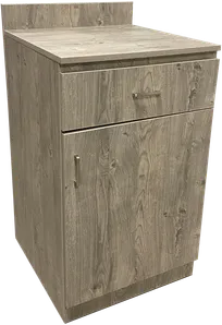 product of ATS WS1-GRY Wait Station, 24"W x 24.25"D x 39.25"H, Gray Swing Door, Melamine Exterior, Plastic Laminate Finish, 1 Drawer, 1 Shelf, 4" Backsplash