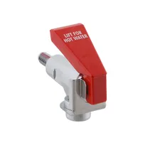 product of AllPoints 561242 Hot Water Chrome Dispensing Faucet, 3-3/4" x 3", 2-1/2" Handle, 7/16-20 Thread, Red