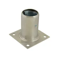 product of AllPoints 34285 Stainless Steel Leg Socket for 1-1/4" Pipe, 1-1/2" or 1-5/8" OD Tubing, Plate Mounted