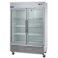 product of Arctic Air AGR49 54" 2-Section Reach-In Refrigerator w/ 2 Glass Door, Bottom Mounted, Stainless Steel, 49 cu. ft.