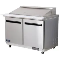 product of Arctic Air AMT48R 48" Two Section Mega Top Sandwich & Salad Prep Table w/ 2 Doors, 18 Pans